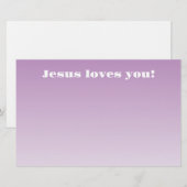 Jezus houdt van je! | paarse ombre briefpapier (Voorkant / Achterkant)