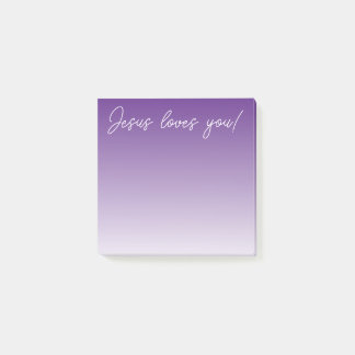 Jezus houdt van je! | paarse ombre post-it® notes