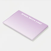 Jezus houdt van je! | paarse ombre post-it® notes (Schuin)