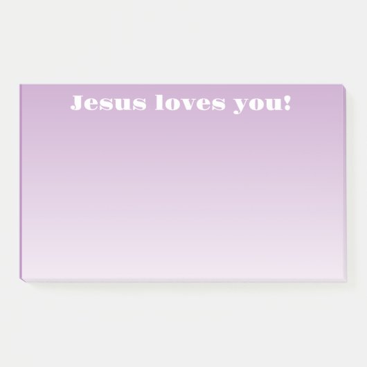 Jezus houdt van je! | paarse ombre post-it® notes (Voorkant)