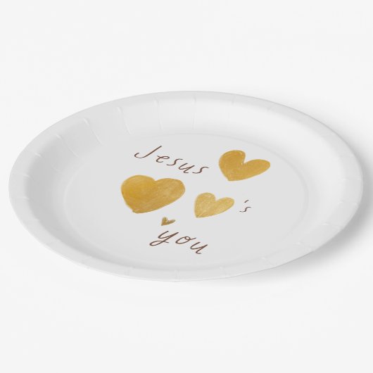Jezus houdt van je Papieren Borden Papieren Bordje (Gekanteld)