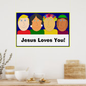 Jezus houdt van je! poster (Keuken)