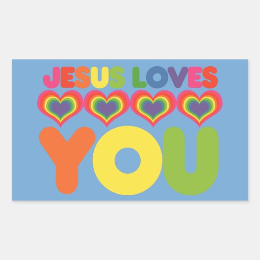 Jezus houdt van je rechthoekige sticker (Voorkant)