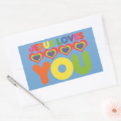 Jezus houdt van je rechthoekige sticker (Envelop)