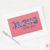Jezus houdt van je rechthoekige sticker (Envelop)