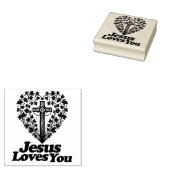 Jezus houdt van je retro groene Engelse klimop Rubberstempel (Gestempeld)