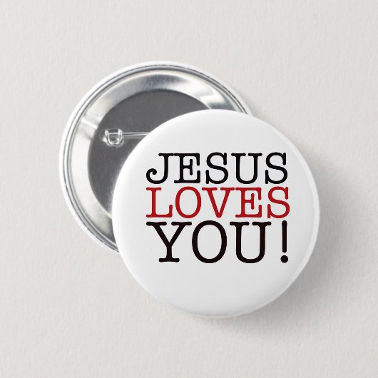 Jezus houdt van je! ronde button 5,7 cm (Voorkant /achterkant)