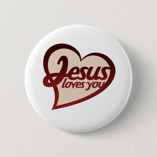Jezus houdt van je ronde button 5,7 cm (Voorkant)