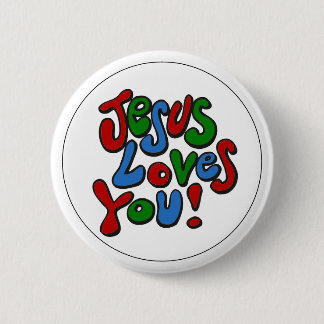 Jezus houdt van je ronde button 5,7 cm