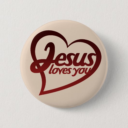 Jezus houdt van je ronde button 5,7 cm (Voorkant)
