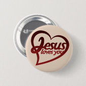 Jezus houdt van je ronde button 5,7 cm (Voorkant /achterkant)