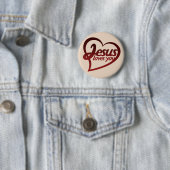 Jezus houdt van je ronde button 5,7 cm (In situ)