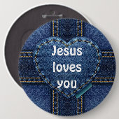 Jezus houdt van je ronde button 6,0 cm (Voorkant /achterkant)