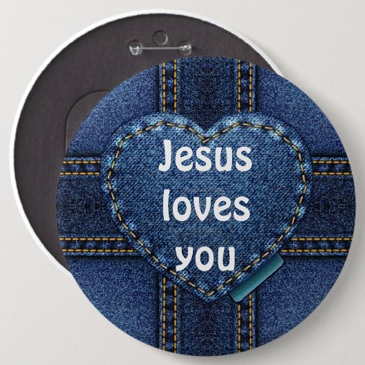 Jezus houdt van je ronde button 6,0 cm (Voorkant /achterkant)