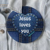 Jezus houdt van je ronde button 6,0 cm (In situ)