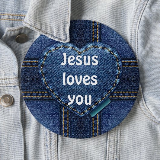 Jezus houdt van je ronde button 6,0 cm (In situ)