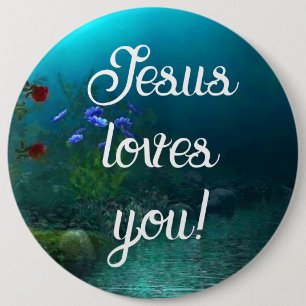 Jezus houdt van je ronde button 6,0 cm
