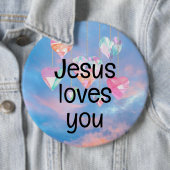 Jezus houdt van je ronde button 6,0 cm (In situ)