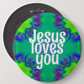 Jezus houdt van je ronde button 6,0 cm (Voorkant /achterkant)