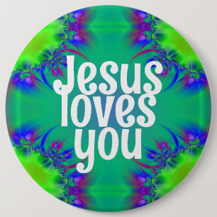 Jezus houdt van je ronde button 6,0 cm