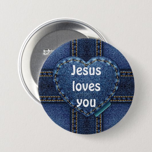 Jezus houdt van je ronde button 7,6 cm (Voorkant /achterkant)