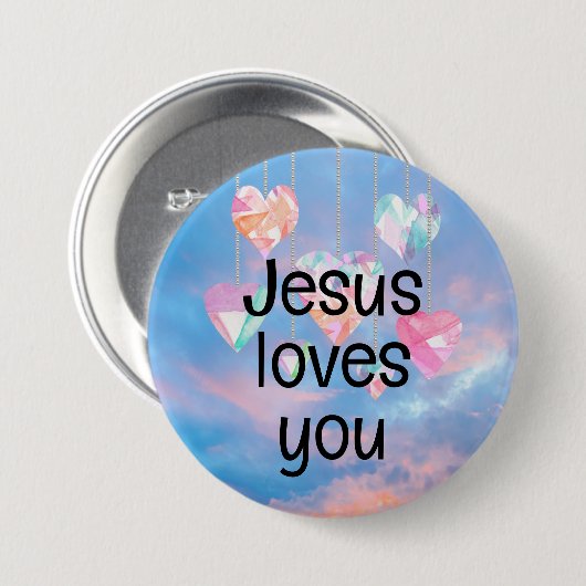Jezus houdt van je ronde button 7,6 cm (Voorkant /achterkant)