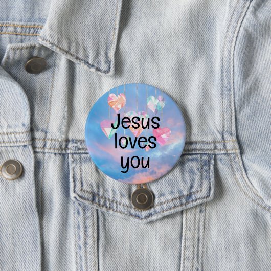 Jezus houdt van je ronde button 7,6 cm (In situ)