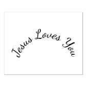 Jezus houdt van je ronde design kraftstempel rubberstempel (Afrduk)