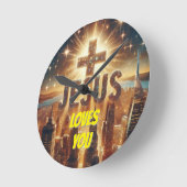Jezus houdt van je  ronde klok (Hoek)