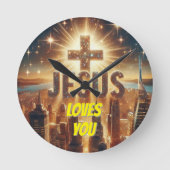 Jezus houdt van je  ronde klok (Voorkant)