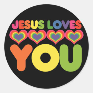 Jezus houdt van je ronde sticker
