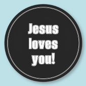 Jezus houdt van je! ronde sticker