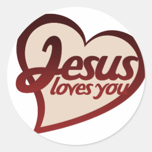 Jezus houdt van je ronde sticker