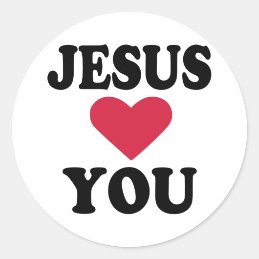 Jezus houdt van je ronde sticker (Voorkant)