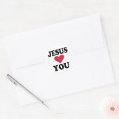 Jezus houdt van je ronde sticker (Envelop)