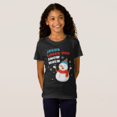 Jezus houdt van je sneeuwt veel Christelijk kerstf T-shirt (Voorkant volledig)
