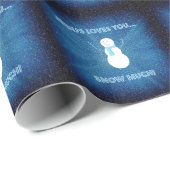 Jezus houdt van je sneeuwt veel! Christelijk Snowm Cadeaupapier (Rol Hoek)