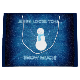 Jezus houdt van je sneeuwt veel! Christelijk Snowm Large Cadeautasje