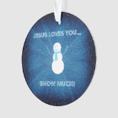 Jezus houdt van je sneeuwt veel! Christelijk Snowm Ornament (voorkant)