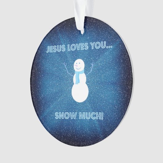 Jezus houdt van je sneeuwt veel! Christelijk Snowm Ornament (voorkant)