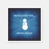 Jezus houdt van je sneeuwt veel! Christelijk Snowm Servet (Voorkant)