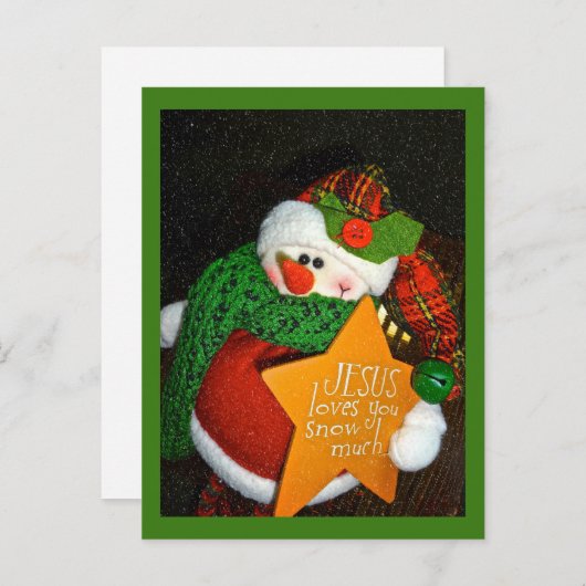Jezus houdt van je sneeuwt veel! Christelijk thema Briefkaart (Voorkant / Achterkant)