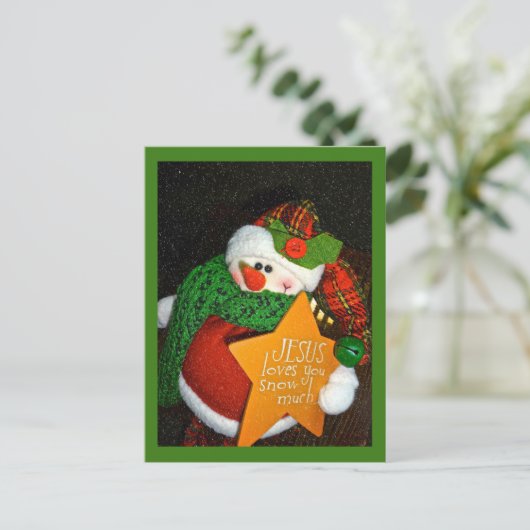 Jezus houdt van je sneeuwt veel! Christelijk thema Briefkaart (Staand voorkant)