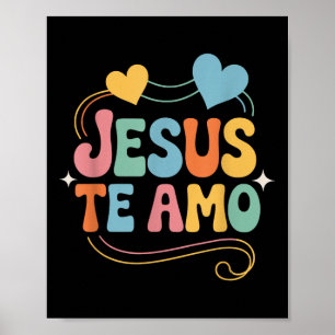 Jezus houdt van je Spaanse inspirerende liefdevoll Poster