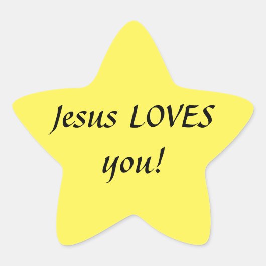 Jezus HOUDT van je! Ster Stickers (Voorkant)