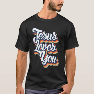 Jezus houdt van je  stijl Christelijke vrouw T-shirt