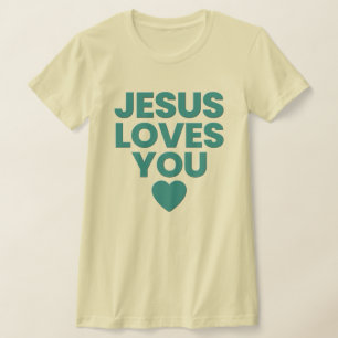 Jezus houdt van je T-shirt, Christelijke, in relië T-shirt
