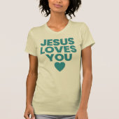 Jezus houdt van je T-shirt, Christelijke, in relië T-shirt (Voorkant)