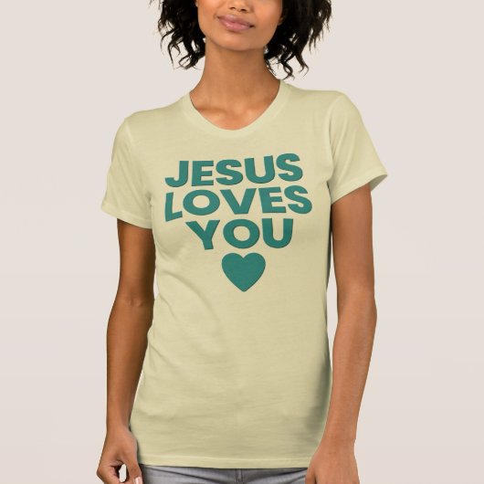 Jezus houdt van je T-shirt, Christelijke, in relië T-shirt (Voorkant)