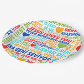 Jezus houdt van je talen papieren bordje (Gekanteld)